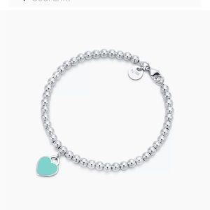 Tiffany Blue Heart Tag Bead Bracelet